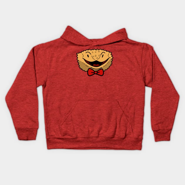 Bowtie Beared Dragon Face Kids Hoodie by saradaboru